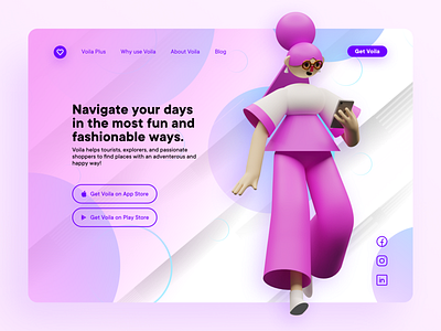 Voila - The Fun & Fashionable Navigation App Website UI