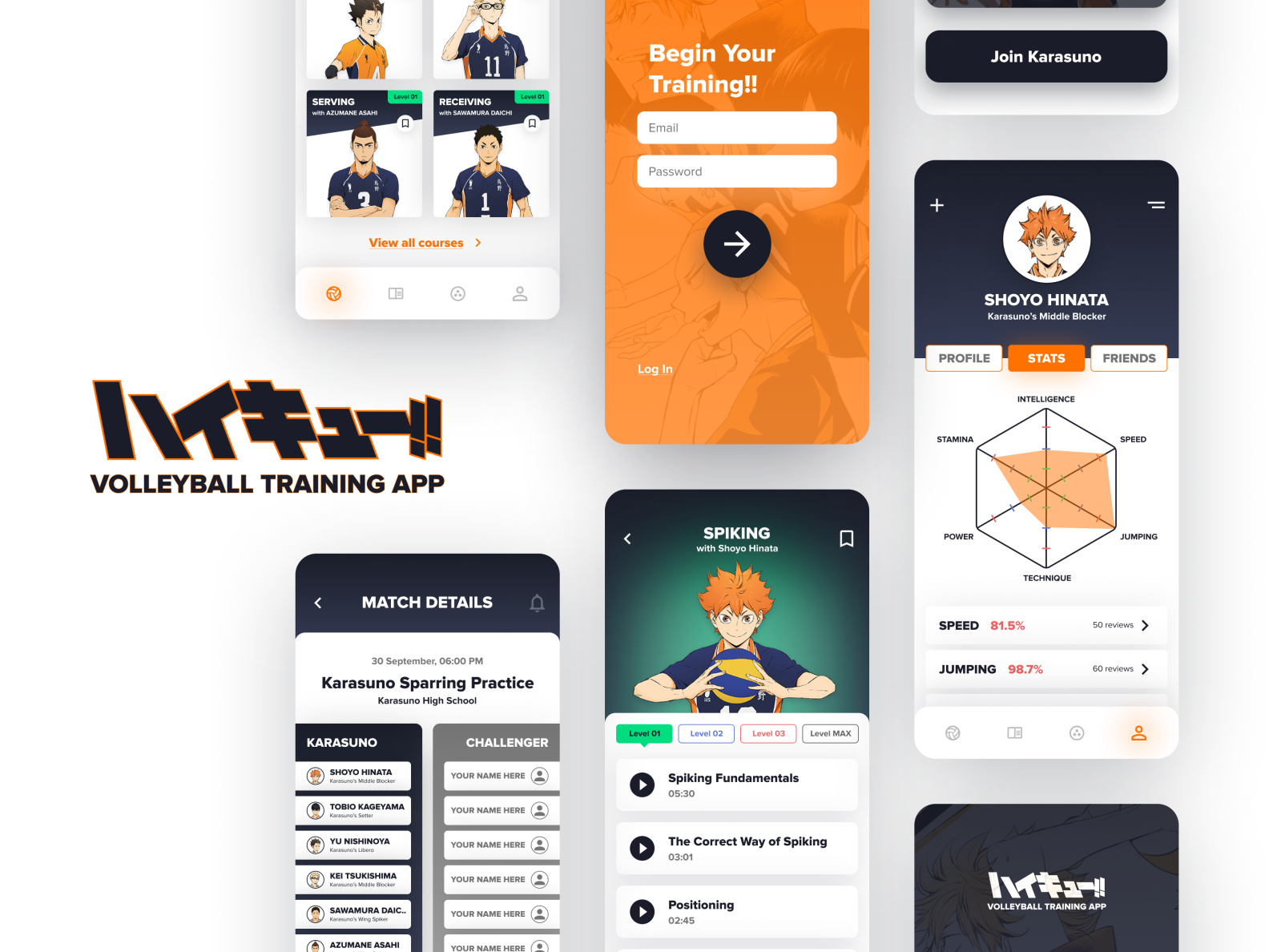 Haikyu!! Volleyball Training App UI by wetheapp on Dribbble