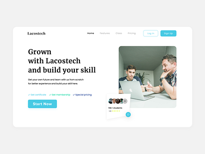 Landing Page Lacostech - Website Online Course design designjam dribbbleindonesia dribbelindonesia landingpagedesign landingpageonlinecourse onlinecourse ui uidesign uiux userinterfacedesign ux uxdesign website design websiteonlinecourse