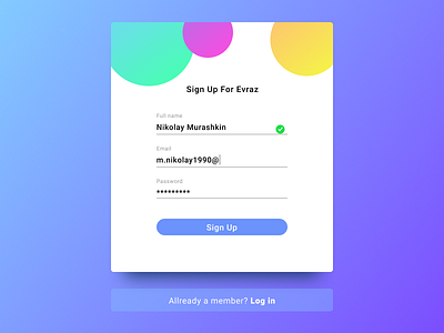 Sing up form design landing landing page ui ux web