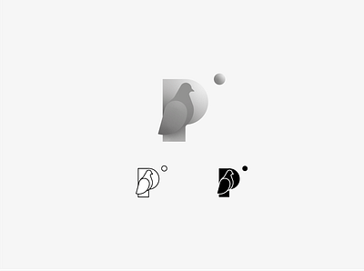 P + 🕊 logo logo design vector