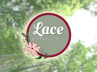 Lace Botanicals Logo badge logo branding design handdrawn illustration logo typography vector