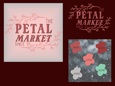 Petal Market Logo and Brand Palette brand design brand identity branding design floral logo palette typography vector visual identity
