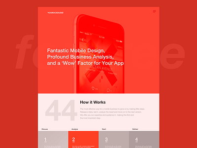 Mobile Developer promo page mock up Sketch For Free