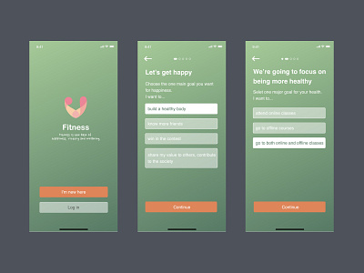 A fitness app sign up and log in system design