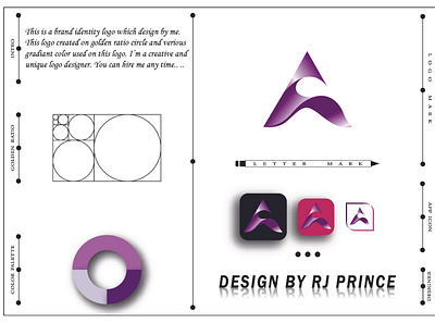 'A' Letter Mark Logo Design (design by rj prince) branding design icon logo