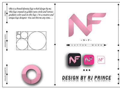 'NF' Letter Mark Logo (design by rj prince) icon logo typography