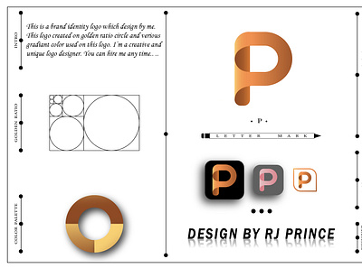 'P' Letter Mark Logo (design by rj prince) design icon logo