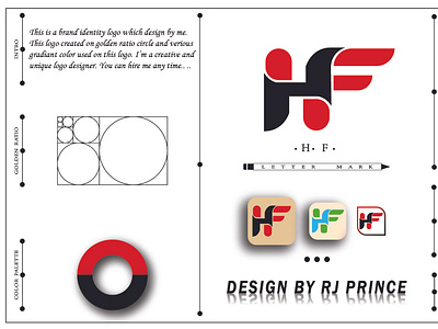 'H F' Letter Mark Logo Design (design by rj prince)