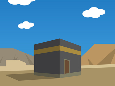 Kaaba adobe illustrator design flat illustration wallpaper