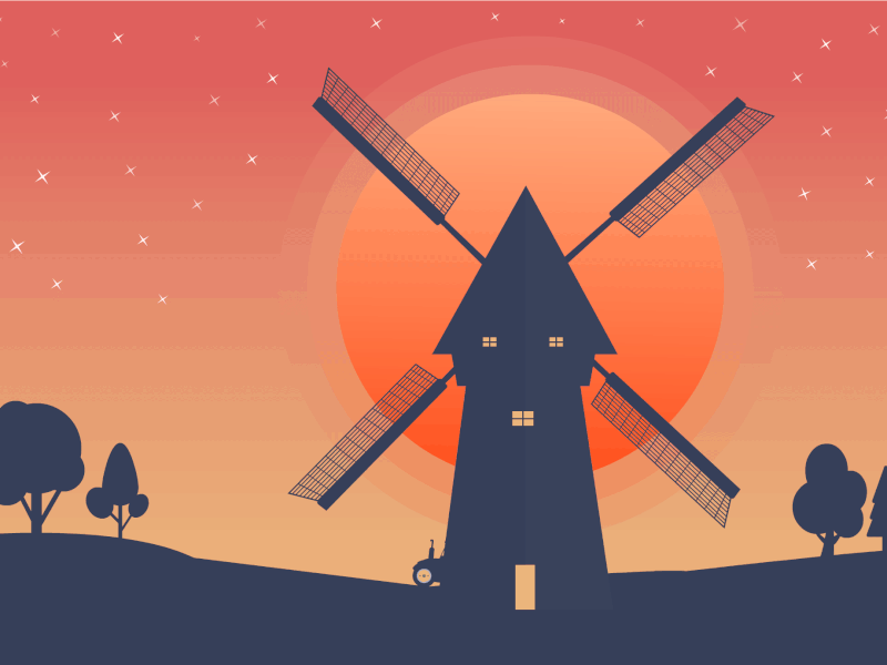 Windmill Vector Animation animated gif animation 2d design motion design