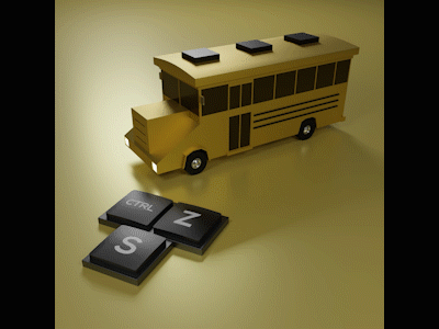 School Bus Scaling | GIF Animation | Blender3D 3d 3d animation 3d modeling 3ds max animated gif animation blender branding cgi cycles design logo motion graphics ui vfx