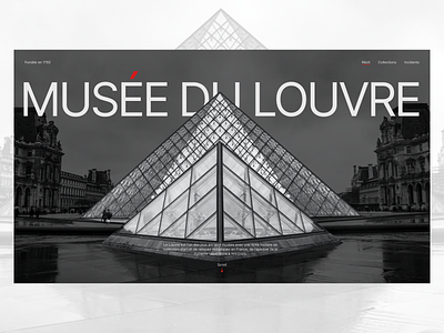 Concept for the Louvre design first screen louvre site ui web