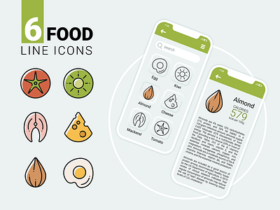 Food line icons