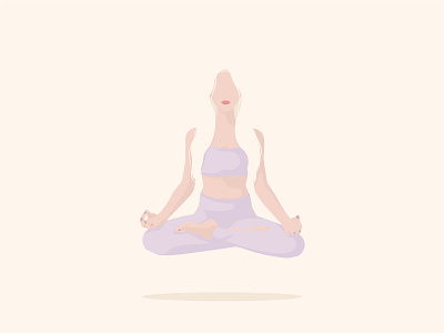 Minimalist yoga illustration faceless flat illustration meditation minimalist pastel woman yoga
