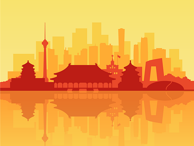 The Silhouette of Beijing. Vector illustration. beijing china city illustration peking scyline silhouette vector