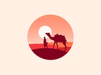 An arid Landscape☀️🐫 animation art artwork design designer illustration illustrator minimal vector web