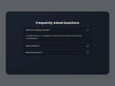 Frequently Asked Questions section for landing page design ui ux vector web