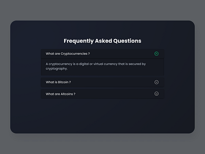 Frequently Asked Questions section for landing page