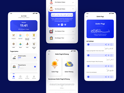 Muslim App doa dzikir home screen islam mobile muslim quran ui