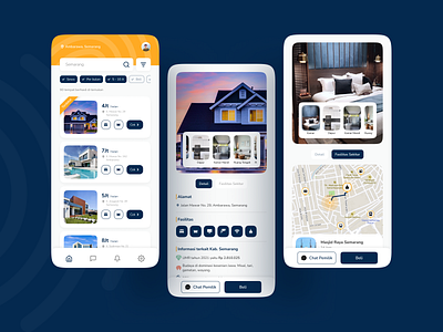Properties & Travel - UI Mobile App address banner bedroom buy detail facilities filter home house interior list map maps price properties public search travel