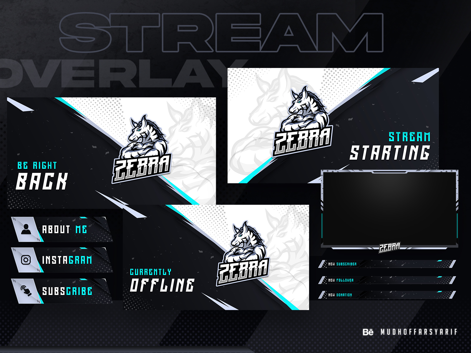 Zebra Twitch Stream Overlay by Mudhoffar Syarif on Dribbble