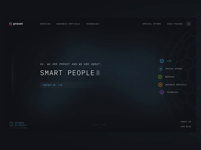Proxet — Software Company ai animation cyber dark design future futuristic interface mainpage software company