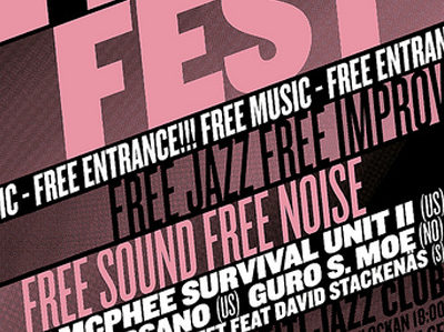 Free Fest Poster black free jazz ideal recordings knockout pink