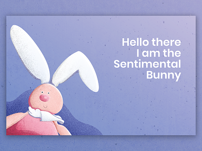 Sentimental Bunny bunny cartoon character creative creature cute cute animal design funny illustration landing page mascot playful rabbit sentimental texture ui ux website weekend