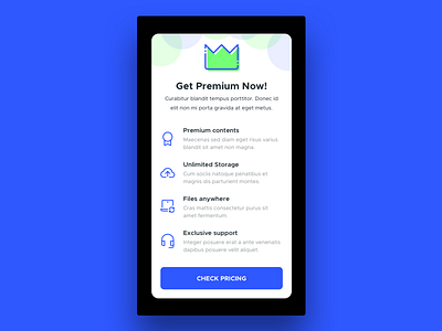 Daily UI #016 - Pop-up / Overlay card dailyui ios membership overlay plans popup premium pricing subscribe