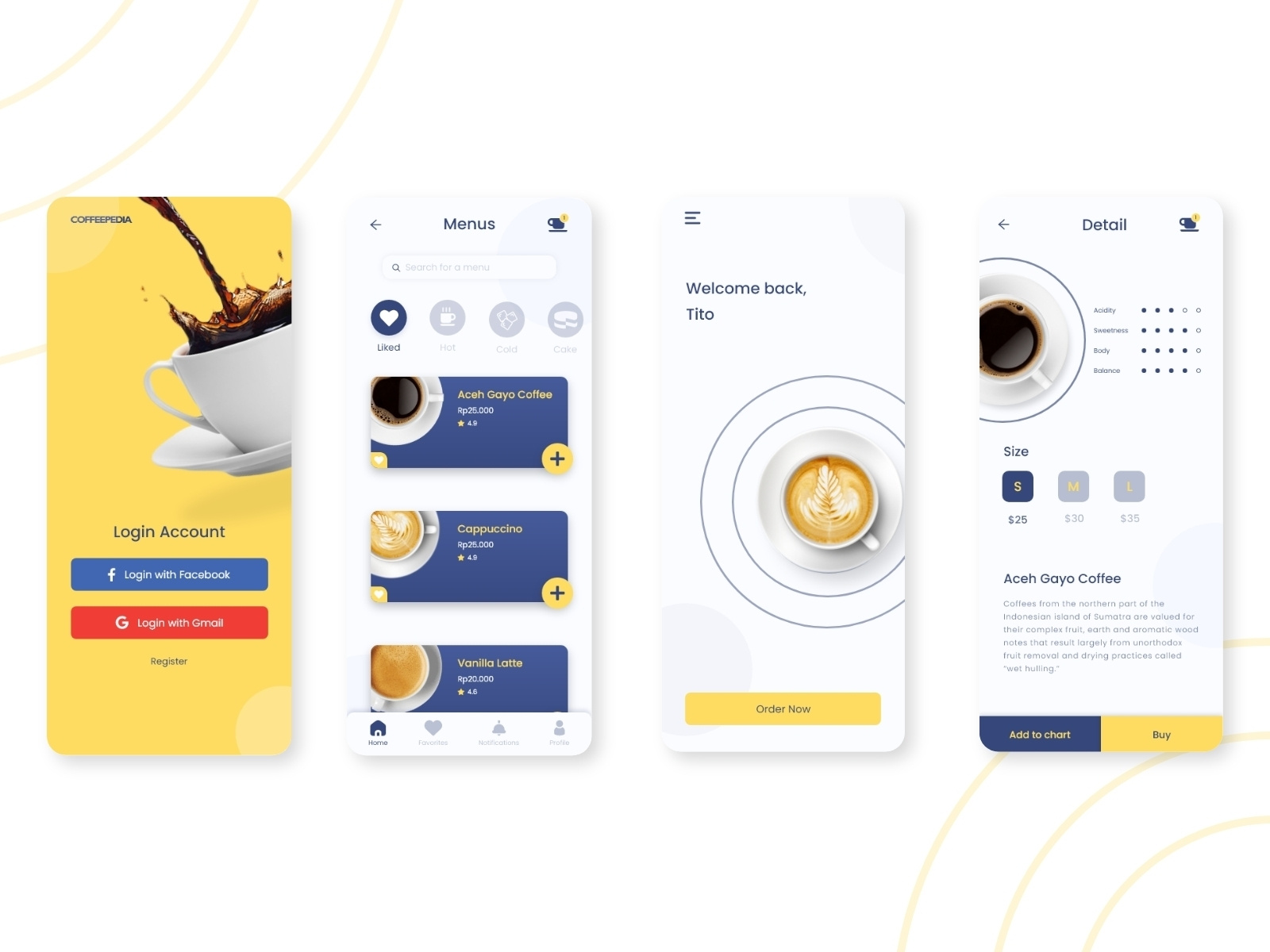 Coffee Mobile App Design by Tito Rollis on Dribbble