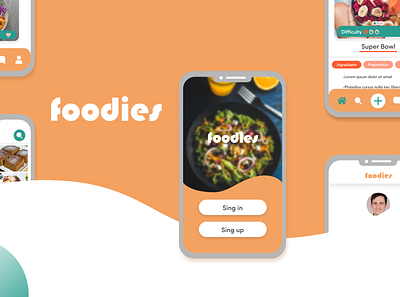 Foodies app app design design ui ui ux ui design