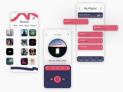 Music Streaming App album app app concept app design application artist beginner design minimal mobile music music app music player music streaming player playlist ui ui design user interface ux