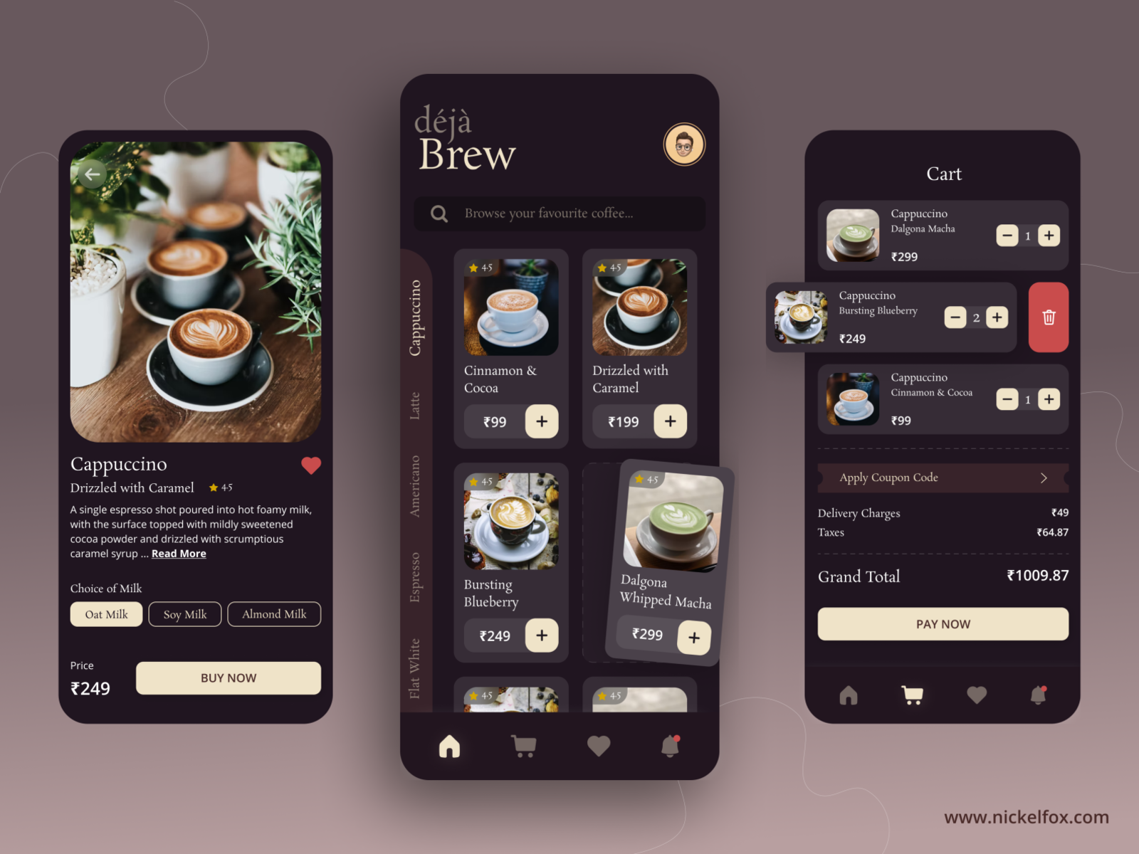 Coffee Delivery App Exploration by Vineeta Sagar for Nickelfox - UI/UX ...