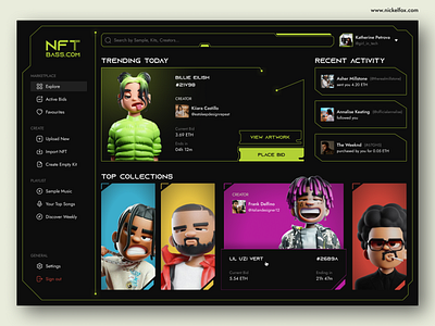Music NFT Marketplace : Dashboard UI/UX