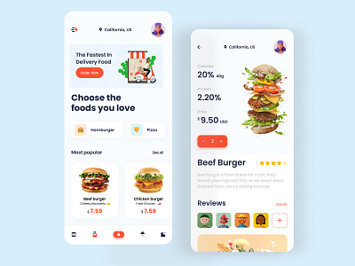 Delivery food app concept design illustration ui