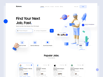 Job Header Exploration 3d design illustration ui