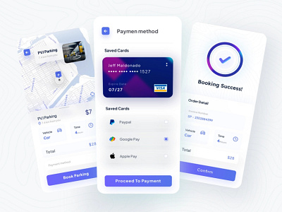 ParkiCep - Parking space finder app - Payment Concept App app design illustration ui