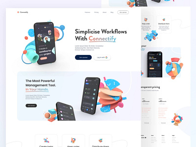 Landing Page Website Concept design illustration ui