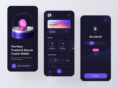 Cryptocurrency App Design Concept app design illustration ui