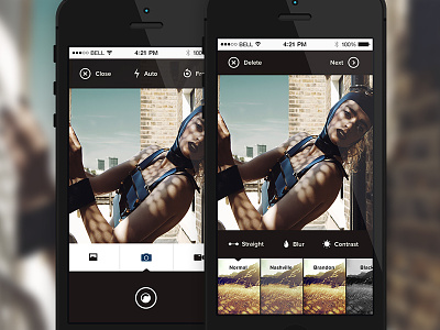 Instagram Revise - The Camera camera concept filter gesture instagram redesign rethought revise swipe