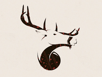 A deer idea circled creadora deer illustration male sketch textured time vector