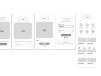 Login process app design wireframe