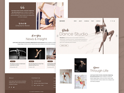 Landing page design for Dance Academy