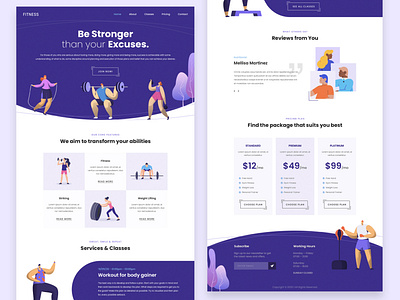 Fitness/Gym Landing page concept creative creative design design excercise fitness gym gym website illustration landing design ui ui design web design website design