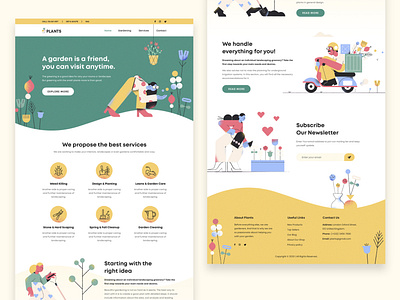 Gardening Landing page concept creative creative design design gardening illustration landing design landing page design plants ui ui design web design website design