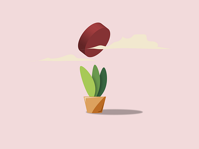 Name? design illustration illustrator minimal pink plant plant illustration simple sun vector