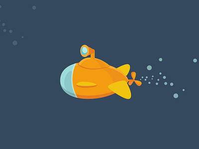 Sonar bubbles icon submarine underwater