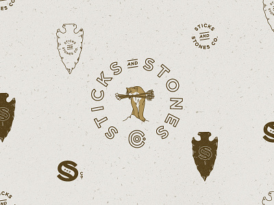 Sticks and Stones Co. branding illustration logo monogram