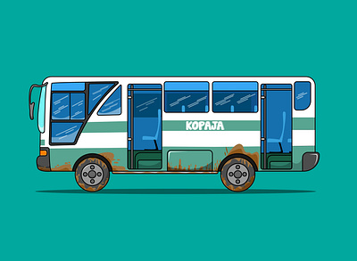 kopaja transportation animation design icon illustration landscape landscape design vector